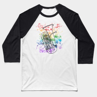 Euphonium Rainbow Colours Euphoniumist Brass Musician Baseball T-Shirt